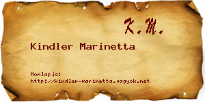 Kindler Marinetta névjegykártya